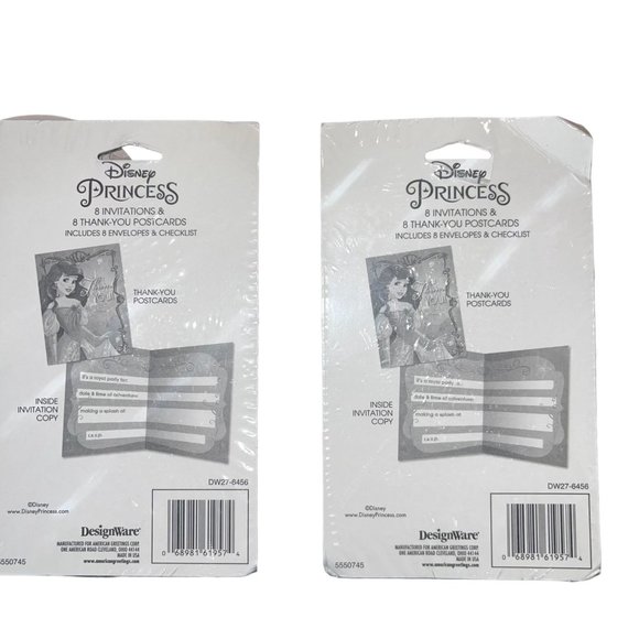 3 NIP American Greetings Little Mermaid Ariel Birthday Invitations Thank You - Picture 6 of 6